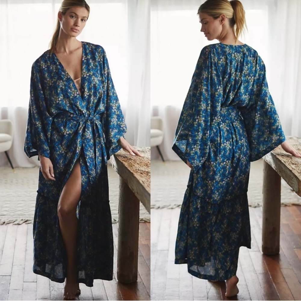 Anthropologie Ditsy Floral Sleep Robe